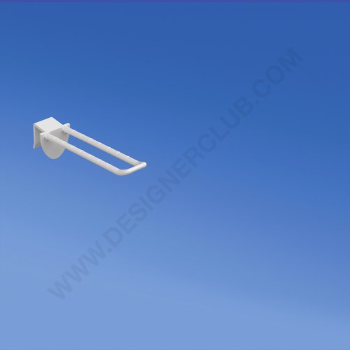 Universal double plastic prong mm. 100 white for thickness mm. 16 with rounded front for label holders