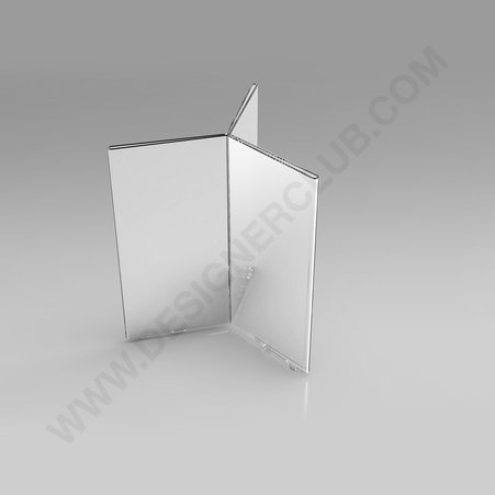 3 sided sign holder with raised feet - 1/3 a4 portrait