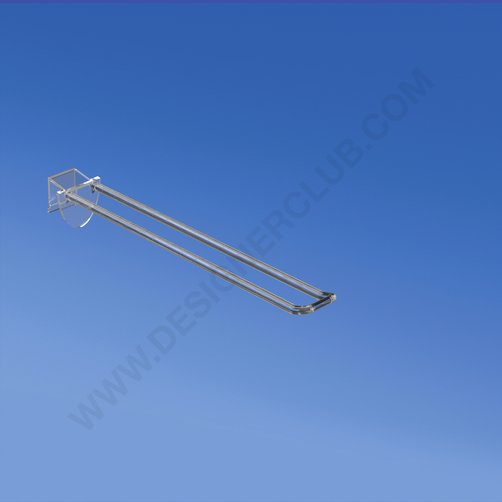 Universal double plastic prong mm. 200 transparent for thickness mm. 16 with rounded front for label holders