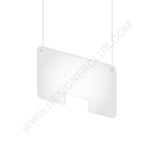 Hanging protection shield with central slot - 1000 x 660 mm. (minimum order 2 pcs)