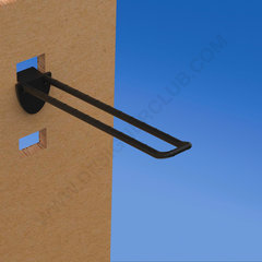 Universal double plastic prong mm. 150 black for thickness mm. 10-12 with rounded front for label holders