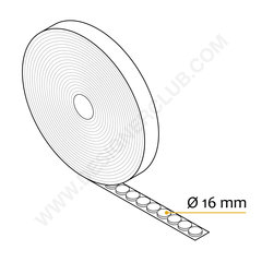 Klettverschluss-Pad Durchmesser mm. 16 schwarz