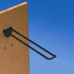 Broche (gancio) doppia mm. 200 nera in plastica per pannelli forati alto spessore 10-12  con frontale arrotondato per etichette