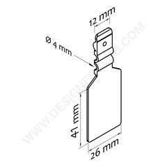 Porta etichette trasparente mm. 26x41 - filo diametro mm. 4