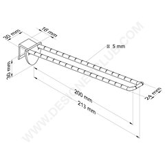 Universal double plastic prong mm. 200 white for thickness mm. 16 with rounded front for label holders