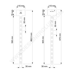 Bande cross-merchandising 12 facings en pp blanc avec porte etiquette mm. 110 x 70
