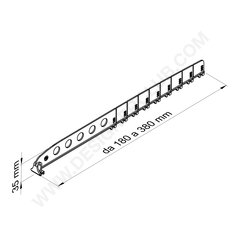 Separatore spezzabile altezza mm 35 lunghezza da 180 a 380 mm.