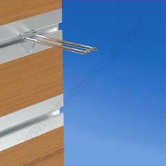 Dupla lâmina transparente para parede de ripas de 150 mm com frente arredondada para porta-etiquetas