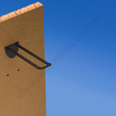 Double prong black for honeycomb panels 10-12 mm. thick, 100 mm with rounded front for label holders