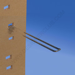 Universal double plastic prong mm. 250 transparent for thickness mm. 10-12 with rounded front for label holders