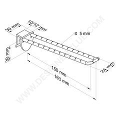 Universal double plastic prong mm. 150 white for thickness mm. 10-12 with rounded front for label holders