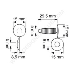 Juntar cabeça dos botões automáticos mm. 15 (jab 15/22) preto