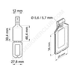 Porta-etiquetas de bolso mm. 25x38 para diâmetro de arame mm. 5,6 / 5,7