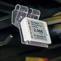 Electronic label holder support for prong