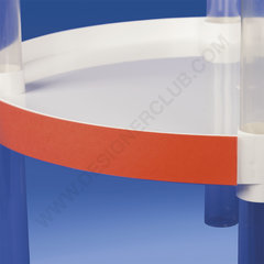 Profil porte-étiquettes adhésif au centre 38 x 370 mm pour étagère ronde