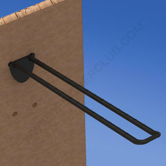 Broche (gancio) in plastica doppia nera per pannelli forati lungh. mm. 200 con frontale arrotondato per porta etichette