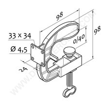 Shelf clamp with 4 frontal holes