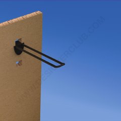 Universal double plastic prong mm. 150 black for thickness mm. 16 with rounded front for label holders