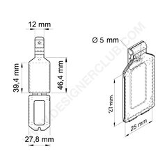 Pocket label holder mm. 25x27 for wire diameter mm. 5