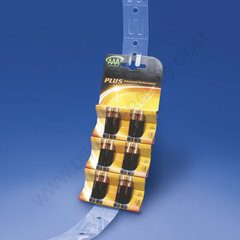 Faixa de merchandising transparente de uma cara de pvc com 12 ganchos