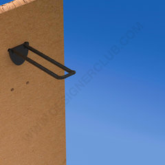 Broche (gancio) doppia mm. 100 nera in plastica per pannelli forati alto spessore 16 con frontale arrotondato per etichette