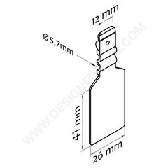Porta-etiquetas de bolso mm. 26x41 para diâmetro de arame mm. 5,6 / 5,7