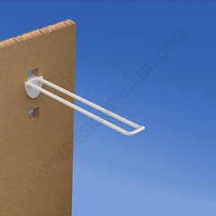 Universal double plastic prong mm. 200 white for thickness mm. 16 with rounded front for label holders