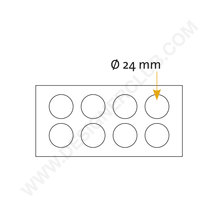 Selvklæbende hvid filt pude diametre mm. 24, tykkelse mm. 3,5