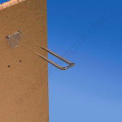 Broche (gancio) doppia mm. 150 trasparente in plastica per pannelli forati alto spessore 16 con frontale arrotondato per etichette