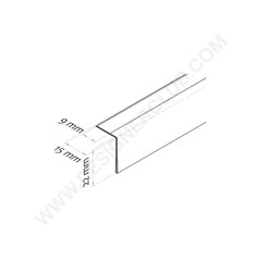 90° adhesive scanner rail mm. 20 x 1000 - adhesive above the back flap crystal PET ♻