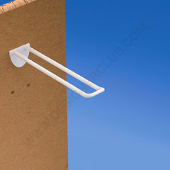 Double prong white for honeycomb panels 16 mm. thick, 150 mm with rounded front for label holders