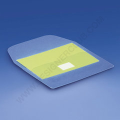 Clear adhesive pocket adhesive with reusable flap