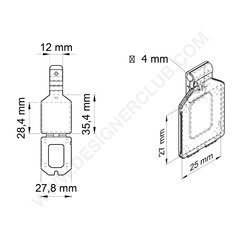 Pocket label holder mm. 25x27 for wire diameter mm. 4
