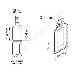 Pocket label holder mm. 25x27 for wire diameter mm. 5,6 / 5,7
