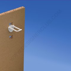 Prendedor de plástico duplo universal mm. 50 branco para espessura mm. 16 com frente arredondada para porta-etiquetas