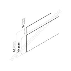 Riel de escáner adhesivo plano mm. 42 x 1000 - para etiquetas h. mm. 30 cristal PET ♻