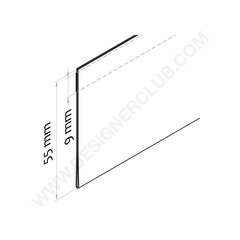 Profil porte-étiquettes adhésif simple pli 55 x 1000 mm pvc antireflet
