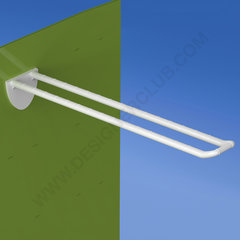 Broche plastic double automatic white ins. 200 mm long with rounded front for label holders