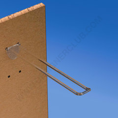 Broche (gancio) doppia mm. 200 trasparente in plastica per pannelli forati alto spessore 10-12  con frontale arrotondato per etichette
