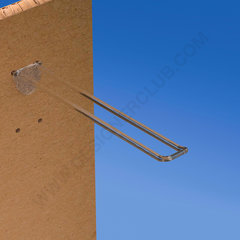 Broche (gancio) doppia mm. 200 trasparente in plastica per pannelli forati alto spessore 16 con frontale arrotondato per etichette