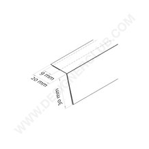105° adhesive scanner rail mm. 30 x 1000 - back part 20 mm. crystal PET ♻