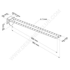 Universal double plastic prong mm. 250 white for thickness mm. 10-12 with rounded front for label holders