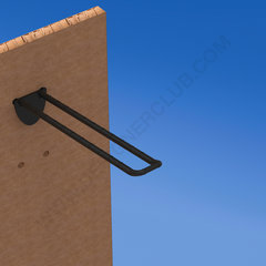 Broche (gancio) in plastica doppia nera per pannelli forati lungh. mm. 150 con frontale arrotondato per porta etichette