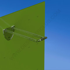 Broche (gancio) in plastica doppia ins. automatico trasparente lungh. mm. 100 con frontale arrotondato per porta etichette