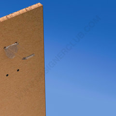 Broche (gancio) doppia mm. 50 trasparente in plastica per pannelli forati alto spessore 10-12  con frontale arrotondato per etichette