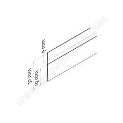 Calha adesiva plana para scanner mm. 32 x 1000 - para etiquetas h. mm. 20 PET cristal ♻