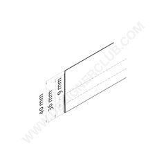 Profil porte-étiquettes adhésif en bas 38 x 1330 mm pvc antireflet