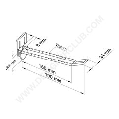 Duplo pontão de plástico transparente mm. 150 com anti-roubo e grande suporte de preço