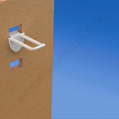 Prendedor de plástico duplo universal mm. 50 branco para espessura mm. 10-12 com frente arredondada para porta-etiquetas