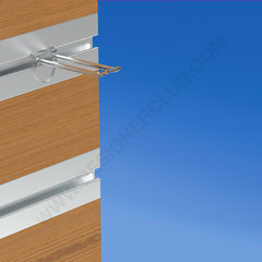 Dupla lâmina transparente para parede de ripas 100 mm com frente arredondada para porta-etiquetas